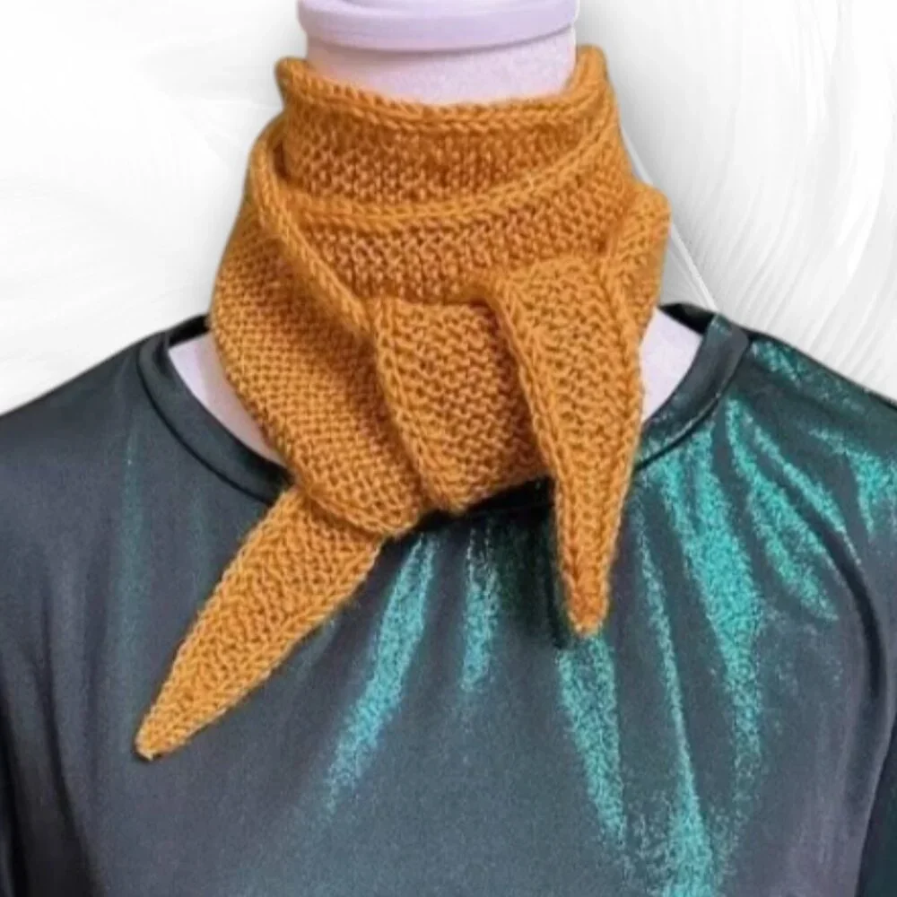 Basic Knitted Scarf Mini Scarf Sophie Neck Knitted Scarf Women Scarf Handmade - Picture 2 of 4